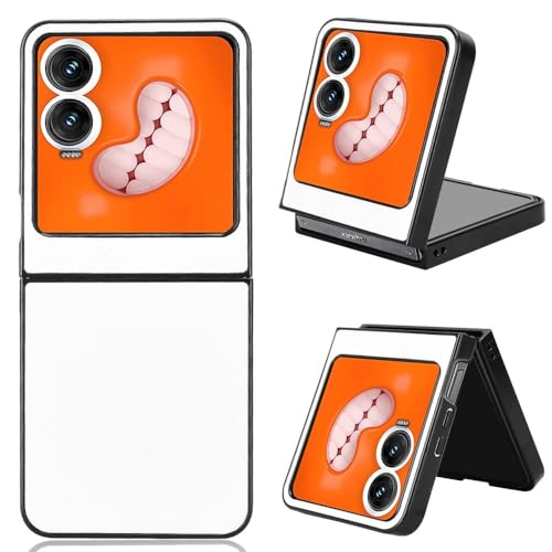 LGZADD Kompatibel mit Infinix Zero Klapphülle aus Karbonfaser, ultradünn, stoßfest, aus Polycarbonat und PU-Leder (weiß) von LGZADD