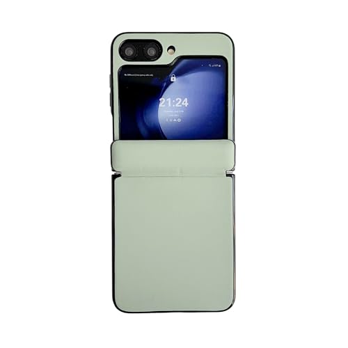 LGZADD Lederhülle kompatibel mit Galaxy Z Flip 6, mit magnetischem Scharnierschutz, ultradünne, stoßfeste robuste Schutzhülle, Anti-Fingerabdruck-Grain (Grün) von LGZADD