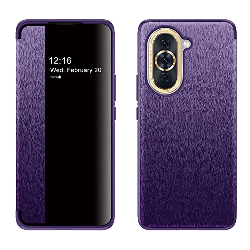 LGZADD Schutzhülle für Huawei Nova 10 Pro, klares Sichtfenster, magnetisch, dünn, Fallschutz, stoßfest, kompatibel mit Huawei Nova 10 Pro, Violett von LGZADD