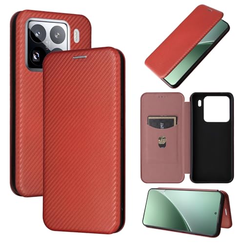 LGZADD Schutzhülle für OnePlus 13, schlanke Karbonfaser-Texturen und Polycarbonat-Hybrid-Hülle, vollständiger Schutz, stoßfest, Klapphülle, kompatibel mit OnePlus 13 (Braun) von LGZADD