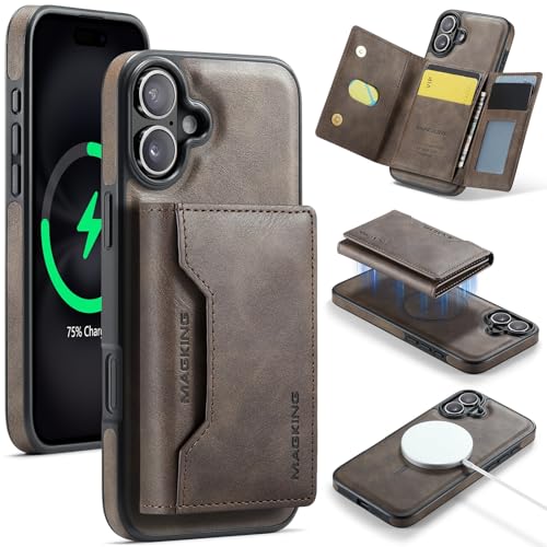 LGZADD Schutzhülle für iPhone 16, mit Kreditkartenhalter, magnetische, abnehmbare Brieftaschen-Hülle, kompatibel mit RFID-Blockierung, dreifach gefaltete Brieftaschen-Schutzhülle mit Ständer LGZADD Schutzhülle für iPhone 16, mit Kreditkartenhalter, magnetische, abnehmbare Brieftaschen-Hülle, kompatibel mit RFID-Blockierung, dreifach gefaltete Brieftaschen-Schutzhülle mit Ständer von LGZADD