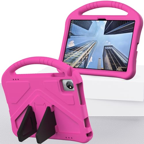Leichte, stoßfeste, kinderfreundliche Schutzhülle, kompatibel mit Blackview Tab 8 WiFi 25,7 cm (10,1 Zoll) (2023)/Tab 70 WiFi 2023/2022/Tab 8 2020, mit Griffständer, verdickter Eckenschutz, Rosarot von LGZADD
