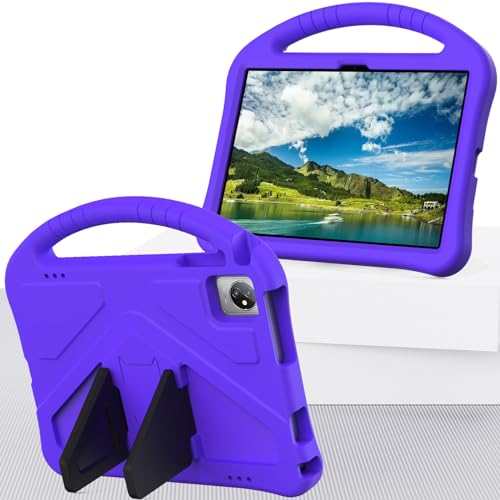 Leichte, stoßfeste, kinderfreundliche Schutzhülle, kompatibel mit Blackview Tab 8 WiFi 25,7 cm (10,1 Zoll) (2023)/Tab 70 WiFi 2023/2022/Tab 8 2020, mit Griffständer, verdickter Eckenschutz, Violett von LGZADD