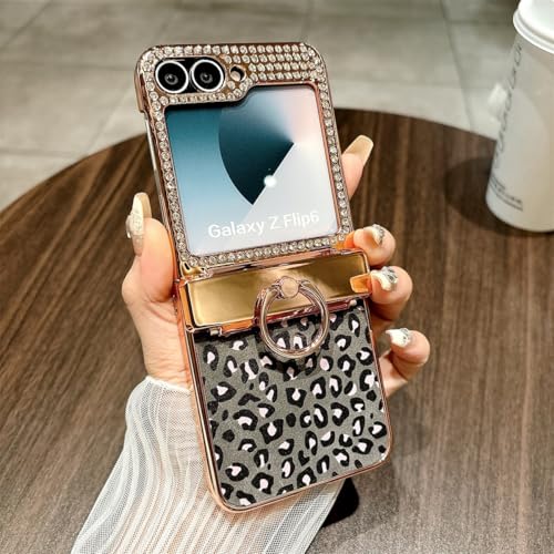Leichte Schutzhülle, kompatibel mit Samsung Galaxy Z Flip 6, Leder, luxuriöses Muster, galvanisierte PC-Hülle mit Scharnier, Ständer, Fallschutz, stoßfest, vollständiger Schutz, robuste Abdeckung Leichte Schutzhülle, kompatibel mit Samsung Galaxy Z Flip 6, Leder, luxuriöses Muster, galvanisierte PC-Hülle mit Scharnier, Ständer, Fallschutz, stoßfest, vollständiger Schutz, robuste Abdeckung von LGZADD