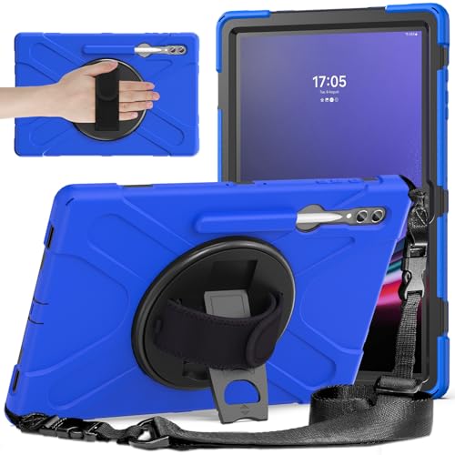 Schutzhülle für Galaxy Tab S10 Ultra 14,6 Zoll 2024 SM-X920, robust, stoßfest, Fallschutz mit Stifthalter, Schultergurt, Blau Schutzhülle für Galaxy Tab S10 Ultra 14,6 Zoll 2024 SM-X920, robust, stoßfest, Fallschutz mit Stifthalter, Schultergurt, Blau von LGZADD