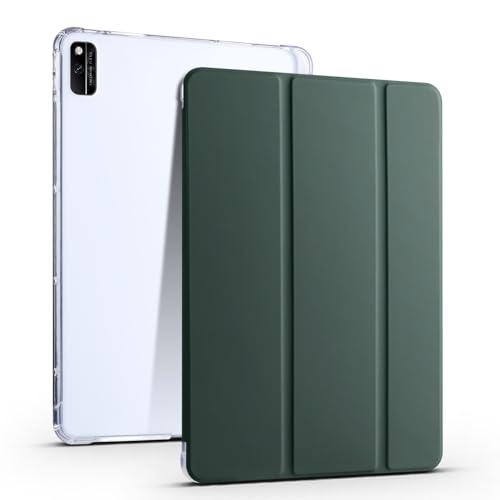Schutzhülle für Honor V6 10,4 Zoll (26,7 cm), schlank, leicht, stoßfest, mit transparenter Rückseite mit Stifthalter, automatische Wake/Sleep-Funktion, Dunkelgrün von LGZADD