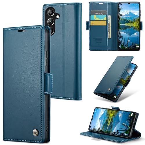 Schutzhülle für Samsung Galaxy A16 5G, mit Kartenhalter und RFID-blockierendem Leder-Magnetverschluss, stoßfest, kratzfest, kompatibel mit Samsung Galaxy A16 5G, Blau Schutzhülle für Samsung Galaxy A16 5G, mit Kartenhalter und RFID-blockierendem Leder-Magnetverschluss, stoßfest, kratzfest, kompatibel mit Samsung Galaxy A16 5G, Blau von LGZADD