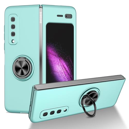 Schutzhülle für Samsung Galaxy Z Fold 1, mit drehbarem Ringständer, schlanke, stoßfeste Schutzhülle, robust, kompatibel mit Samsung Galaxy Z Fold 1 (Hellblau) von LGZADD