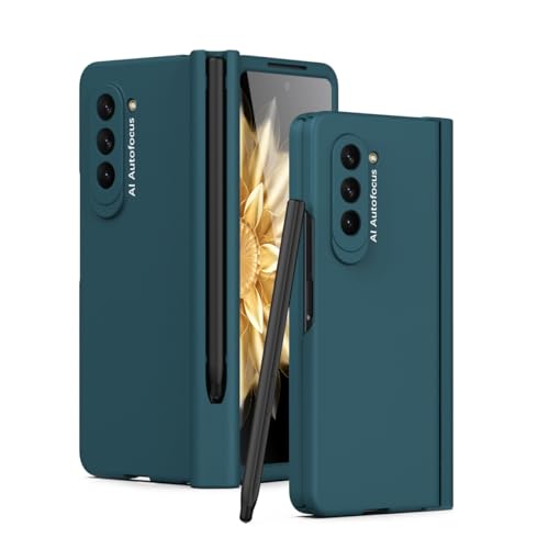 Schutzhülle für Samsung Galaxy Z Fold 5 Slim S Pen mit integriertem S-Stifthalter, Displayschutzfolie und Scharnierabdeckung, stoßfest, kratzfest, Anti-Drop-Handyhülle, Cyan Schutzhülle für Samsung Galaxy Z Fold 5 Slim S Pen mit integriertem S-Stifthalter, Displayschutzfolie und Scharnierabdeckung, stoßfest, kratzfest, Anti-Drop-Handyhülle, Cyan von LGZADD