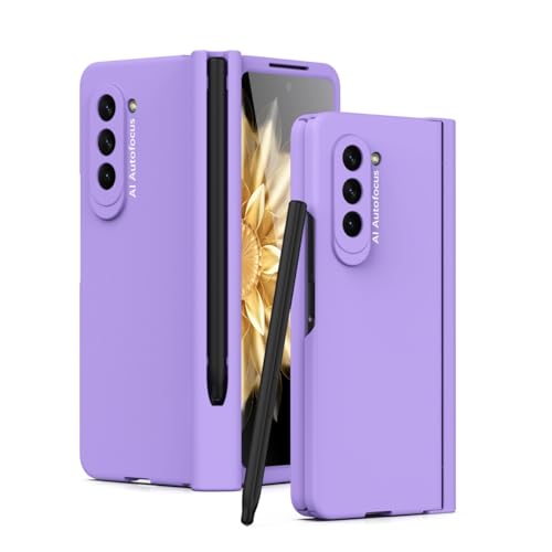Schutzhülle für Samsung Galaxy Z Fold 5 Slim S Pen mit integriertem S-Stifthalter, Displayschutzfolie und Scharnierabdeckung, stoßfest, kratzfest, Fallschutz, Violett Schutzhülle für Samsung Galaxy Z Fold 5 Slim S Pen mit integriertem S-Stifthalter, Displayschutzfolie und Scharnierabdeckung, stoßfest, kratzfest, Fallschutz, Violett von LGZADD