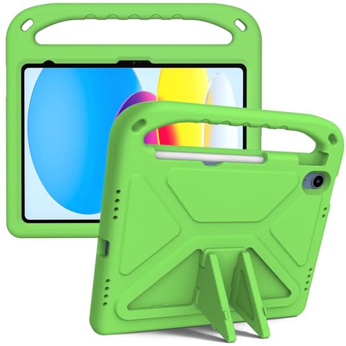 Schutzhülle für iPad (A16) 11. Generation 2025, stoßfest, leicht, mit Griff, Ständer, Schutzhülle, kratzfest, kinderfreundlich, kompatibel mit Kinder-EVA-Schale, Grün von LGZADD