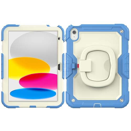 Schutzhülle für iPad 11. Generation A16, 27,9 cm (11 Zoll), 2025, mit Displayschutzfolie, robust, drehbarer Griff, Silikonhülle, Blau 1 von LGZADD