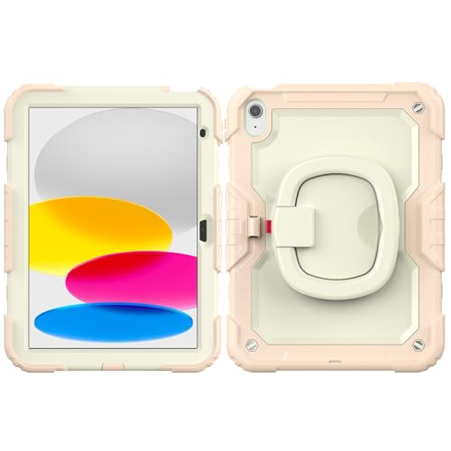 Schutzhülle für iPad 11. Generation A16, 27,9 cm (11 Zoll), 2025, mit Displayschutzfolie, robust, drehbarer Griff, Silikonhülle (Roségold) von LGZADD