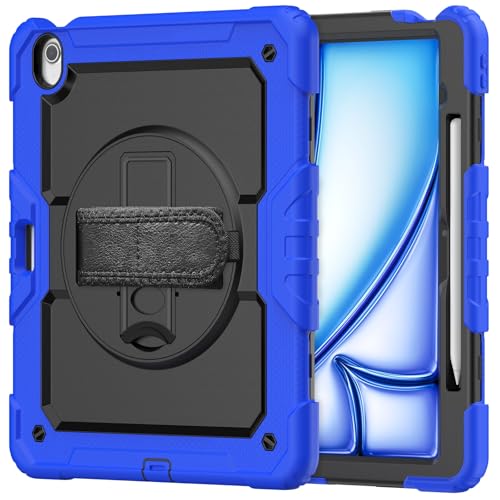 Schutzhülle für iPad Air 13 Zoll 2024, strapazierfähig, stoßfest, TPU, mit Displayschutzfolie, 380° drehbarem Ständer, Handschlaufe und Schultergurt, kompatibel mit iPad Air 13 Zoll 2024, Blau Schutzhülle für iPad Air 13 Zoll 2024, strapazierfähig, stoßfest, TPU, mit Displayschutzfolie, 380° drehbarem Ständer, Handschlaufe und Schultergurt, kompatibel mit iPad Air 13 Zoll 2024, Blau von LGZADD