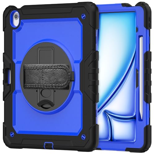 Schutzhülle für iPad Air 13 Zoll 2024, strapazierfähig, stoßfest, TPU, mit Displayschutzfolie, 380° drehbarem Ständer, Handschlaufe und Schultergurt, kompatibel mit iPad Air 13 Zoll 2024, Schwarz und Schutzhülle für iPad Air 13 Zoll 2024, strapazierfähig, stoßfest, TPU, mit Displayschutzfolie, 380° drehbarem Ständer, Handschlaufe und Schultergurt, kompatibel mit iPad Air 13 Zoll 2024, Schwarz und von LGZADD