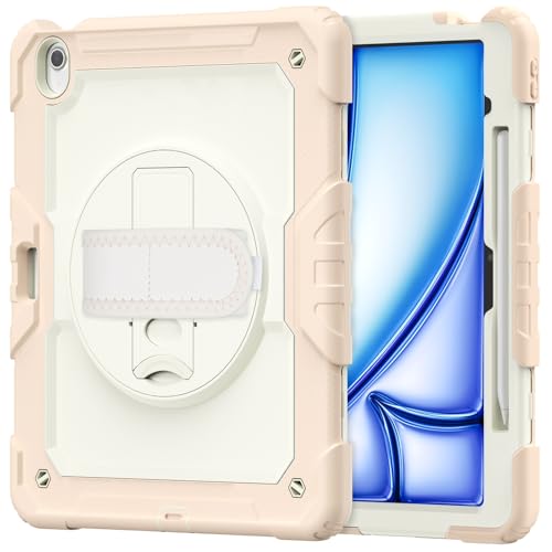 Schutzhülle für iPad Air 13 Zoll 2024, strapazierfähig, stoßfest, TPU-Hülle, Displayschutzfolie, 380° drehbarer Ständer, Handschlaufe und Schultergurt, kompatibel mit iPad Air 13 Zoll 2024 (Roségold) Schutzhülle für iPad Air 13 Zoll 2024, strapazierfähig, stoßfest, TPU-Hülle, Displayschutzfolie, 380° drehbarer Ständer, Handschlaufe und Schultergurt, kompatibel mit iPad Air 13 Zoll 2024 (Roségold) von LGZADD