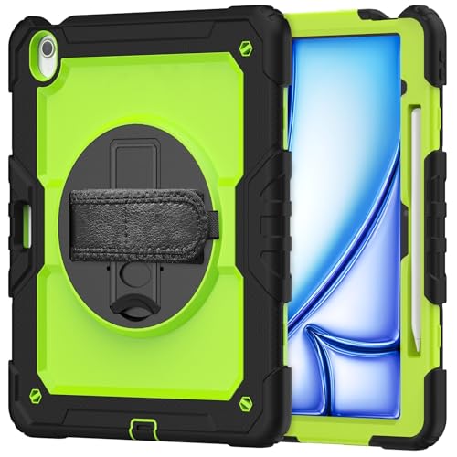 Schutzhülle für iPad Air 13 Zoll 2024, strapazierfähig, stoßfest, TPU-Hülle, Displayschutzfolie, 380° drehbarer Ständer, Handschlaufe und Schultergurt, kompatibel mit iPad Air 13 Zoll 2024 (Schwarz Schutzhülle für iPad Air 13 Zoll 2024, strapazierfähig, stoßfest, TPU-Hülle, Displayschutzfolie, 380° drehbarer Ständer, Handschlaufe und Schultergurt, kompatibel mit iPad Air 13 Zoll 2024 (Schwarz von LGZADD