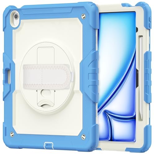 Schutzhülle für iPad Air 33 cm (13 Zoll) 2024, strapazierfähig, stoßfest, TPU, mit Displayschutzfolie, 380° drehbarem Ständer, Handschlaufe und Schultergurt, kompatibel mit iPad Air 13 Zoll 2024 von LGZADD
