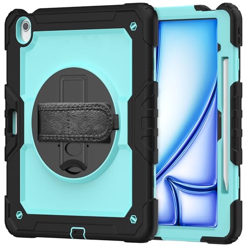 Schutzhülle für iPad Air 33 cm (13 Zoll) 2024, strapazierfähig, stoßfest, TPU-Hülle, Displayschutzfolie, 380° drehbarer Ständer, Handschlaufe und Schultergurt, kompatibel mit iPad Air 13 Zoll 2024 von LGZADD