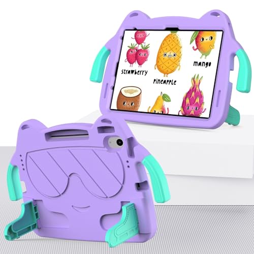 Schutzhülle kompatibel mit iPad (A16) 11. Generation 2025, leicht, EVA, stoßfest, kinderfreundlich, mit Griff, Ständer, verdickte Cornor Impact Tablet-Hülle, Violett von LGZADD