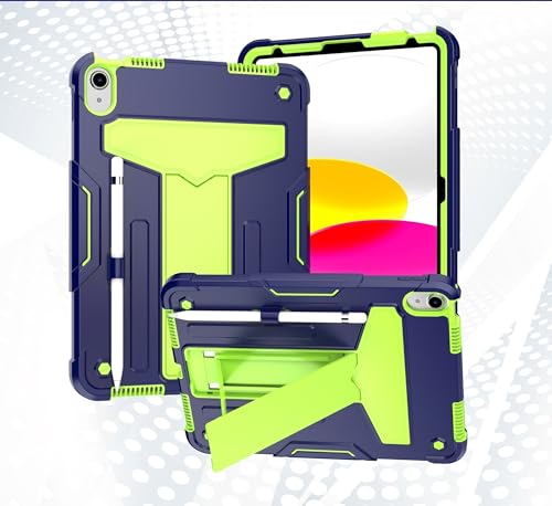 Schutzhülle kompatibel mit iPad 11. Generation A16 11 Zoll 2025, mit Ständer, dreilagig, Hybrid-Ganzkörperhülle, robust, stoßfest, Fallschutz, Marineblau + Grün Schutzhülle kompatibel mit iPad 11. Generation A16 11 Zoll 2025, mit Ständer, dreilagig, Hybrid-Ganzkörperhülle, robust, stoßfest, Fallschutz, Marineblau + Grün von LGZADD