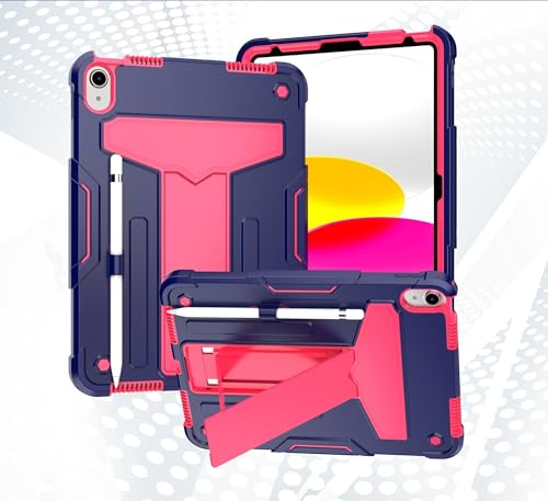 Schutzhülle kompatibel mit iPad 11. Generation A16 11 Zoll 2025, mit Ständer, dreilagig, Hybrid-Ganzkörperhülle, robust, stoßfest, Fallschutz, Marineblau + Rosarot Schutzhülle kompatibel mit iPad 11. Generation A16 11 Zoll 2025, mit Ständer, dreilagig, Hybrid-Ganzkörperhülle, robust, stoßfest, Fallschutz, Marineblau + Rosarot von LGZADD