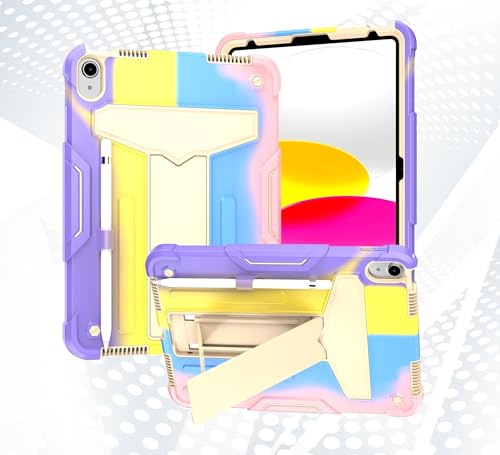 Schutzhülle kompatibel mit iPad 11. Generation A16 11 Zoll 2025, mit Ständer, dreilagig, Hybrid-Ganzkörperhülle, robust, stoßfest, Fallschutz, Regenbogenrosa Schutzhülle kompatibel mit iPad 11. Generation A16 11 Zoll 2025, mit Ständer, dreilagig, Hybrid-Ganzkörperhülle, robust, stoßfest, Fallschutz, Regenbogenrosa von LGZADD