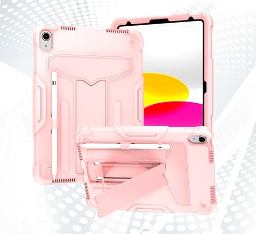 Schutzhülle kompatibel mit iPad 11. Generation A16 11 Zoll 2025, mit Ständer, dreilagig, Hybrid-Ganzkörperhülle, robust, stoßfest, Fallschutz (Roségold) von LGZADD