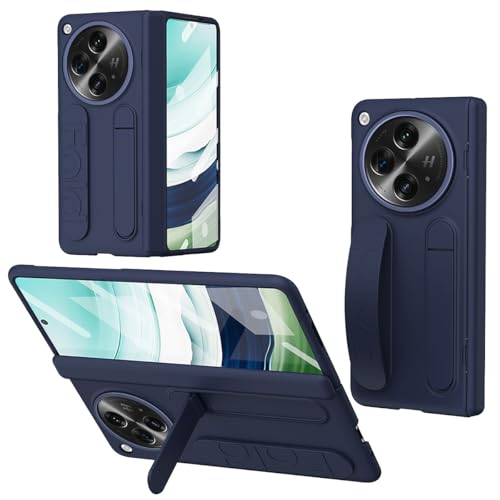 Schutzhülle mit Ständer, kompatibel mit Oppo Find N3, integrierte Displayschutzfolie und Handschlaufe, militärische Qualität, stoßfest, kompatibel mit Oppo Find N3 (Blau) von LGZADD