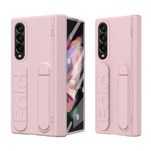 Schutzhülle mit Ständer, kompatibel mit Samsung Galaxy Z Fold 3, integrierte Displayschutzfolie und Handschlaufe, militärische Qualität, stoßfest, kompatibel mit Samsung Galaxy Z Fold 3 (Rosa) von LGZADD