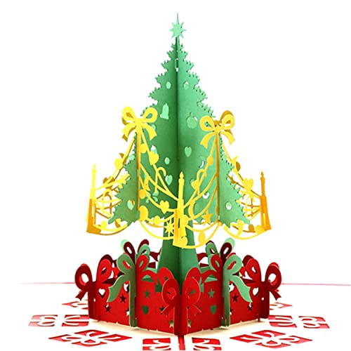 LGZIN 3D Weihnachtskarte, Pop-Up Karte Weihnachten Weihnachtsbaum, Weihnachtskarten mit Umschlag, für Kinder Mädchen Frauen Mann Weihnachten Geschenk von LGZIN