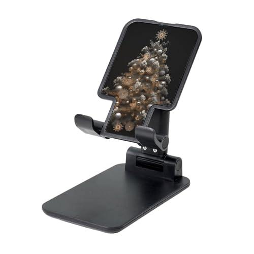LHCVSFGW Handy-Ständer, silberfarbener Weihnachtsbaum, zusammenklappbar, Schreibtisch-Telefonständer, verstellbarer Winkel, Höhe, Telefonhalter für Schreibtisch, tragbarer Telefonständer von LHCVSFGW