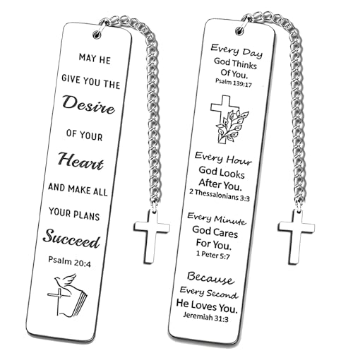 LHLZNB Christliche Lesezeichen mit Bibelversen – personalisierte religiöse Lesezeichen für Damen und Herren – inspirierende christliche Geschenke für Weihnachten, Taufe, Ostern, 2 Stück LHLZNB Christliche Lesezeichen mit Bibelversen – personalisierte religiöse Lesezeichen für Damen und Herren – inspirierende christliche Geschenke für Weihnachten, Taufe, Ostern, 2 Stück von LHLZNB