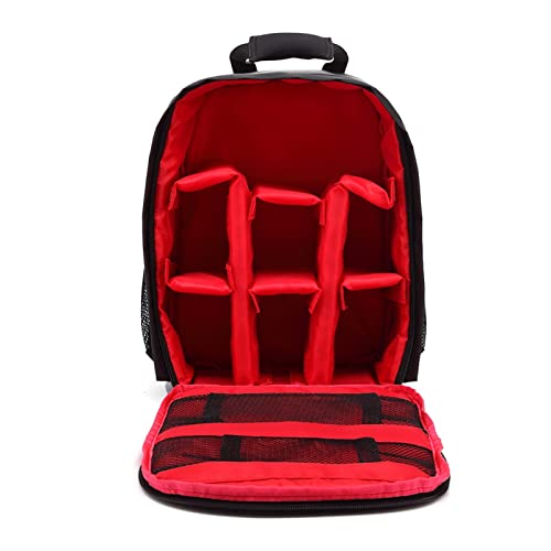 LHYFAGQK Kamera-Rucksack-Tasche wasserdicht im Freien Fotografie Rucksack-Video DSLR. Kameratasche Fit for Nikon Fit for Canon Kameratasche(Red with Tripod) von LHYFAGQK