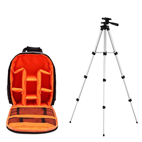 LHYFAGQK Multifunktionale Kamera-Rucksack-Video DSLR. Kameratasche wasserdichte Außenkamera-Kameras-Tasche Fit for Nikon Fit for Canon Fit for Sony Kameratasche(A-Orange and Tripod) von LHYFAGQK