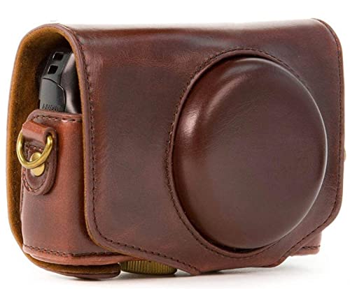 LHYFAGQK Retro Pu. Leder-Kameratasche Hartschalenabdeckung for Digitalkamera-Strap Fit for Canon Fit for Powershot SX740 HS SX730 HS SX720 HS Kameratasche(Coffee) von LHYFAGQK