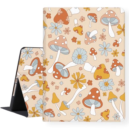 LI-LOVE Schutzhülle für iPad 9. / 8. / 7. Generation 2021 / 2020 / 2019, 25,9 cm (10,2 Zoll), schlank, leicht, Pilz, Smart Auto Wake Sleep, verstellbare Winkel, Lederhülle, schützend, weiches von LI-LOVE