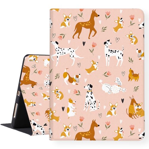 LI-LOVE Schutzhülle für iPad A16 11 Zoll 2025 (11. Generation), iPad 10. Generation 27,7 cm (11 Zoll) 2022, Auto Wake Sleep Smart Dogs Soft TPU Folio Stand Cover Adjustable Angles Case von LI-LOVE