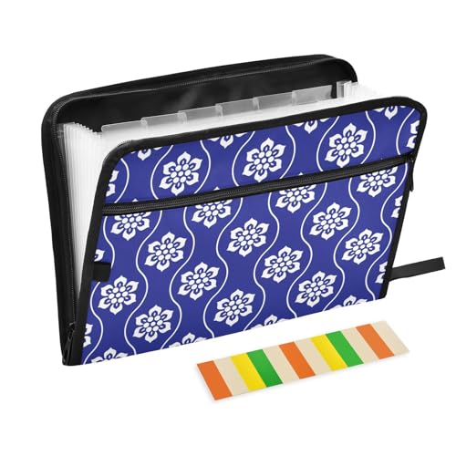 LI ZHI XIN A4 Dokumentenmappe Mit 13 Tasche Dokument Organizer Klassifizierungsordner Wasserfeste Seitlich ReißVerschluss Ordner FäChermappe Blaues Blumenmuster LI ZHI XIN A4 Dokumentenmappe Mit 13 Tasche Dokument Organizer Klassifizierungsordner Wasserfeste Seitlich ReißVerschluss Ordner FäChermappe Blaues Blumenmuster von LI ZHI XIN