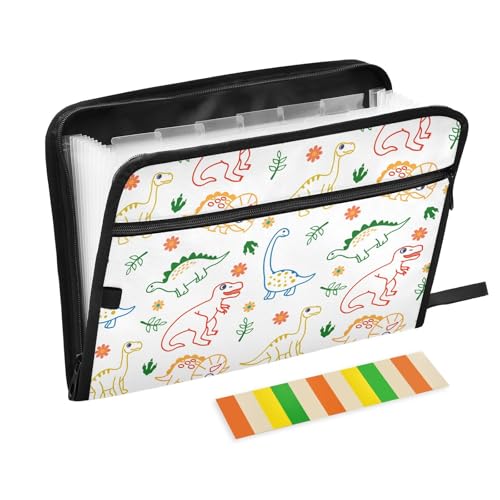 LI ZHI XIN A4 Dokumentenmappe Mit 13 Tasche Dokument Organizer Klassifizierungsordner Wasserfeste Seitlich ReißVerschluss Ordner FäChermappe Dinosaurier-Cartoonmuster LI ZHI XIN A4 Dokumentenmappe Mit 13 Tasche Dokument Organizer Klassifizierungsordner Wasserfeste Seitlich ReißVerschluss Ordner FäChermappe Dinosaurier-Cartoonmuster von LI ZHI XIN