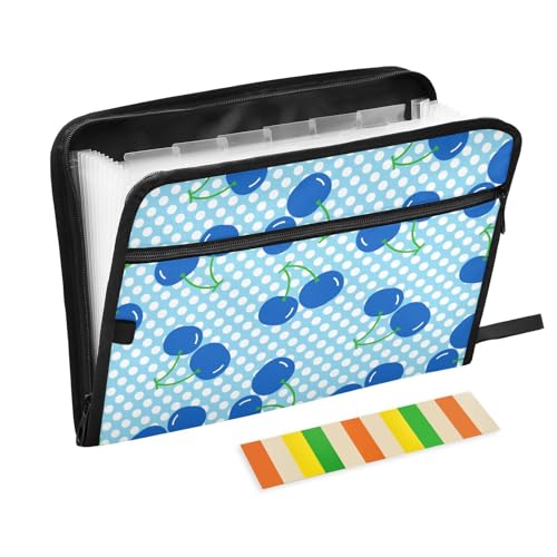 LI ZHI XIN A4 Dokumentenmappe Mit 13 Tasche Dokument Organizer Klassifizierungsordner Wasserfeste Seitlich ReißVerschluss Ordner FäChermappe Frucht-Kirsch-Muster LI ZHI XIN A4 Dokumentenmappe Mit 13 Tasche Dokument Organizer Klassifizierungsordner Wasserfeste Seitlich ReißVerschluss Ordner FäChermappe Frucht-Kirsch-Muster von LI ZHI XIN