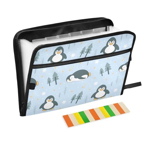 LI ZHI XIN A4 Dokumentenmappe Mit 13 Tasche Dokument Organizer Klassifizierungsordner Wasserfeste Seitlich ReißVerschluss Ordner FäChermappe Pinguin-Schneeflocken LI ZHI XIN A4 Dokumentenmappe Mit 13 Tasche Dokument Organizer Klassifizierungsordner Wasserfeste Seitlich ReißVerschluss Ordner FäChermappe Pinguin-Schneeflocken von LI ZHI XIN