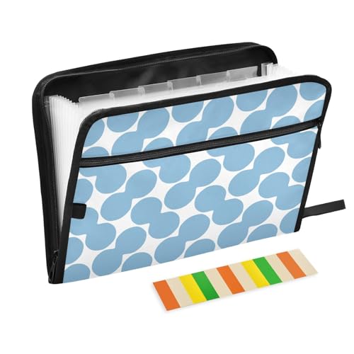 LI ZHI XIN A4 Dokumentenmappe Mit 13 Tasche Dokument Organizer Klassifizierungsordner Wasserfeste Seitlich ReißVerschluss Ordner FäChermappe Polka-Dot-Muster von LI ZHI XIN