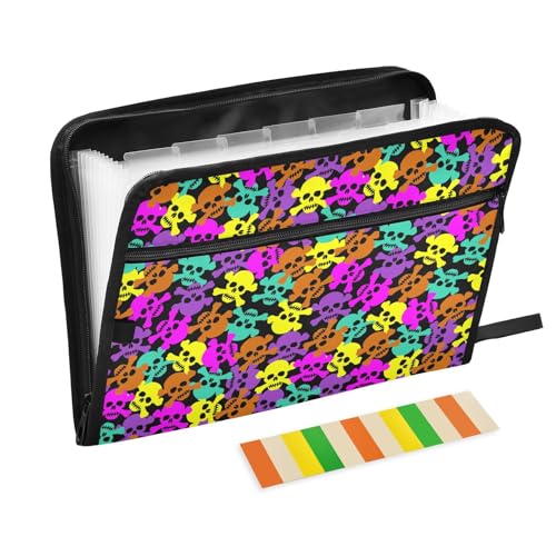 LI ZHI XIN A4 Dokumentenmappe Mit 13 Tasche Dokument Organizer Klassifizierungsordner Wasserfeste Seitlich ReißVerschluss Ordner FäChermappe Skelettmuster LI ZHI XIN A4 Dokumentenmappe Mit 13 Tasche Dokument Organizer Klassifizierungsordner Wasserfeste Seitlich ReißVerschluss Ordner FäChermappe Skelettmuster von LI ZHI XIN