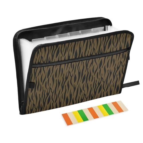LI ZHI XIN A4 Dokumentenmappe Mit 13 Tasche Dokument Organizer Klassifizierungsordner Wasserfeste Seitlich ReißVerschluss Ordner FäChermappe Zebra-Streifen-Muster von LI ZHI XIN