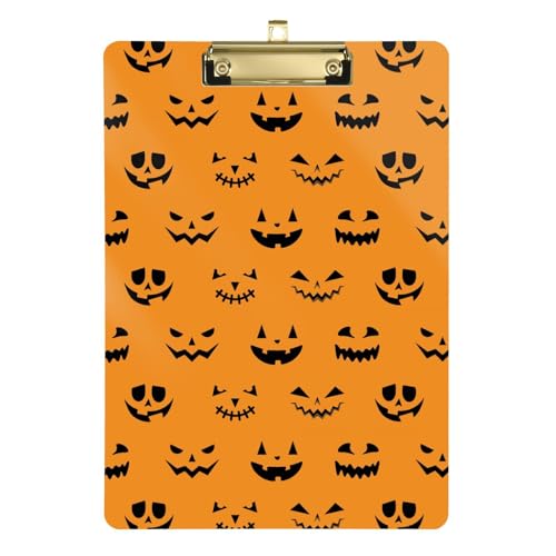 LI ZHI XIN A4 Standard Klemmbretter,Acryl Clipboard,9 X 12.5 Zoll,Mit Einziehbaren Haken,FüR Schule,BüRo,Krankenschwestern Halloween Cartoon-Muster von LI ZHI XIN