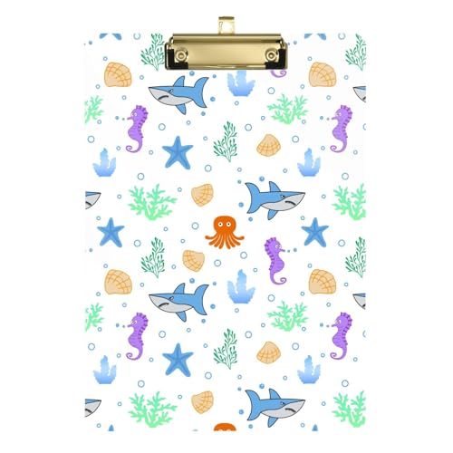 LI ZHI XIN A4 Standard Klemmbretter,Acryl Clipboard,9 X 12.5 Zoll,Mit Einziehbaren Haken,FüR Schule,BüRo,Krankenschwestern Ozean Haie Seepferdchen Seetang LI ZHI XIN A4 Standard Klemmbretter,Acryl Clipboard,9 X 12.5 Zoll,Mit Einziehbaren Haken,FüR Schule,BüRo,Krankenschwestern Ozean Haie Seepferdchen Seetang von LI ZHI XIN