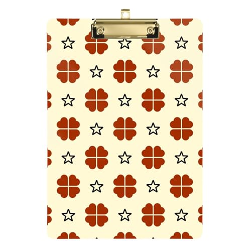 LI ZHI XIN A4 Standard Klemmbretter,Acryl Clipboard,9 X 12.5 Zoll,Mit Einziehbaren Haken,FüR Schule,BüRo,Krankenschwestern Sternmuster von LI ZHI XIN