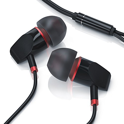 LIAM & DAAN In-Ear Kopfhörer State High End Earphone - EP Power Bass – 3,5 mm Klinkenanschluss - verstärktes Kabel – Knickschutz - In Ears schwarz-rot von LIAM & DAAN