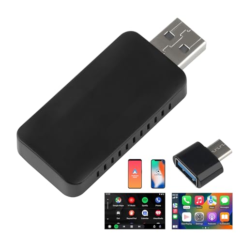 LIAMORFE 2 in 1 USB Wireless CarPlay Android Auto Adapter, Wireless CarPlay Gongle für OEM Wired CarPlay, Plug & Play, Auto Mini AI Box für Apple Android, 5 Ghz Neueste und Schnellste von LIAMORFE